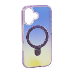 Color Gradient Design Style Magnetic Magsafe Phone Case with Glitter Kickstand Ring for Apple iPhone 17 (Purple) Color Gradient Design Style Magnetic Magsafe Phone Case with Glitter Kickstand Ring for Apple iPhone 17 (Purple)